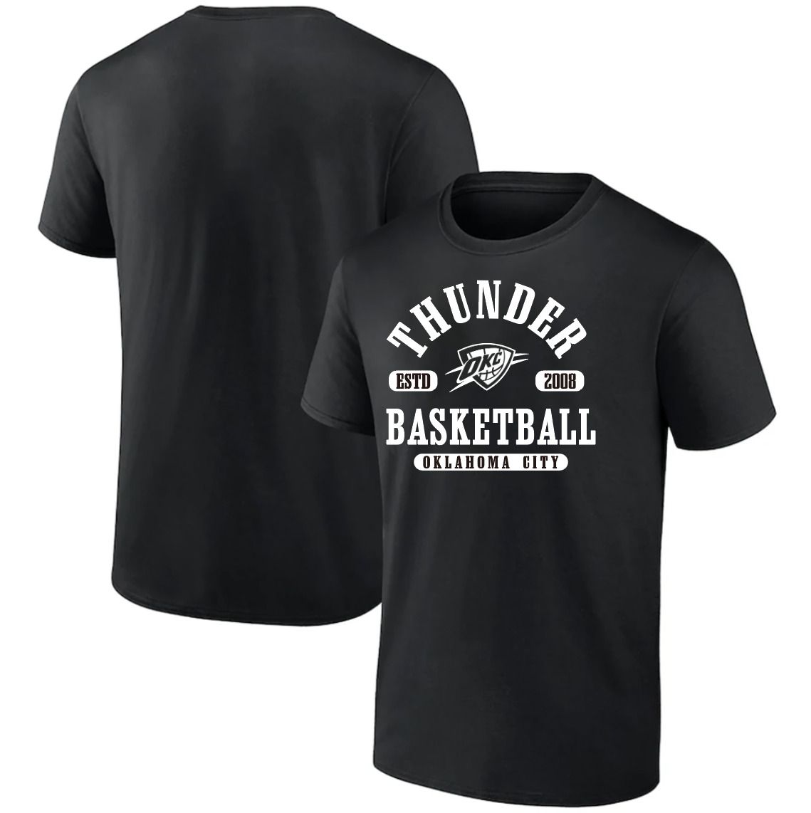 Men 2025 NBA Oklahoma City Thunder Black T shirts style 041
